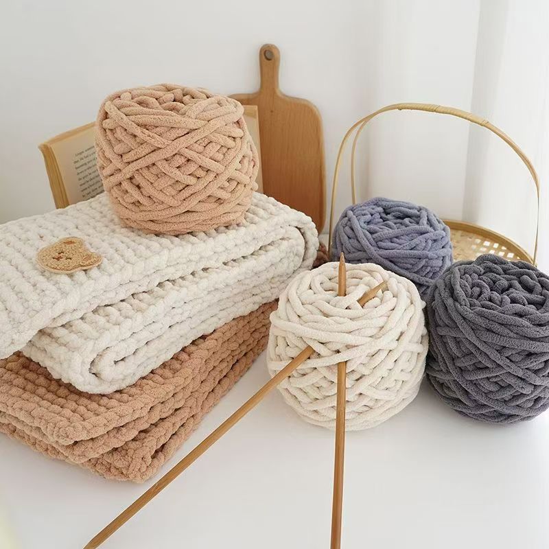 3PCS 300g Chenille Knitting Ya - огляд і ціна Wool Blanket Herringbone