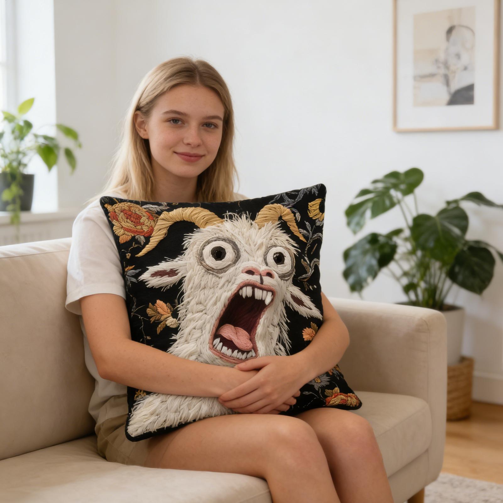 45x45cm Screaming Goat Pillow  - огляд і ціна Pillow Cover 20X20
