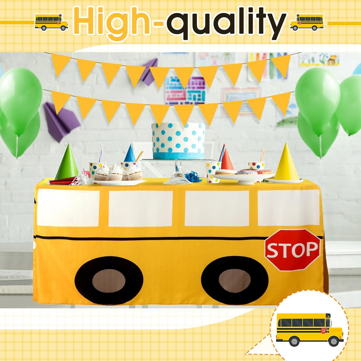 Cartoon School Bus Tablecloth  - огляд і ціна Home Textiles Today News